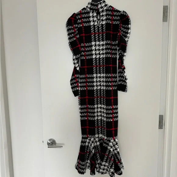 SHEIN Plaid High Neck Long Sleeve Dress - Picture 5 of 6